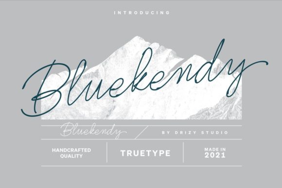 Bluekendy: A Graceful Script Font for Thoughtful Editorial Design