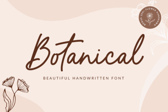 Botanical Script Font for Elegant Branding & Wedding Design