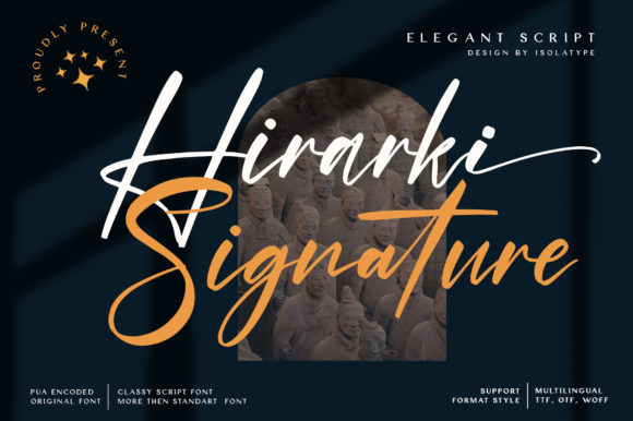 Hirarki Signature: A Thin Lettered Script Font for Elegant Handmade Designs