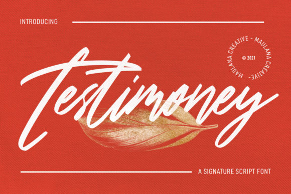 Testimoney Signature Font for Handmade Creators